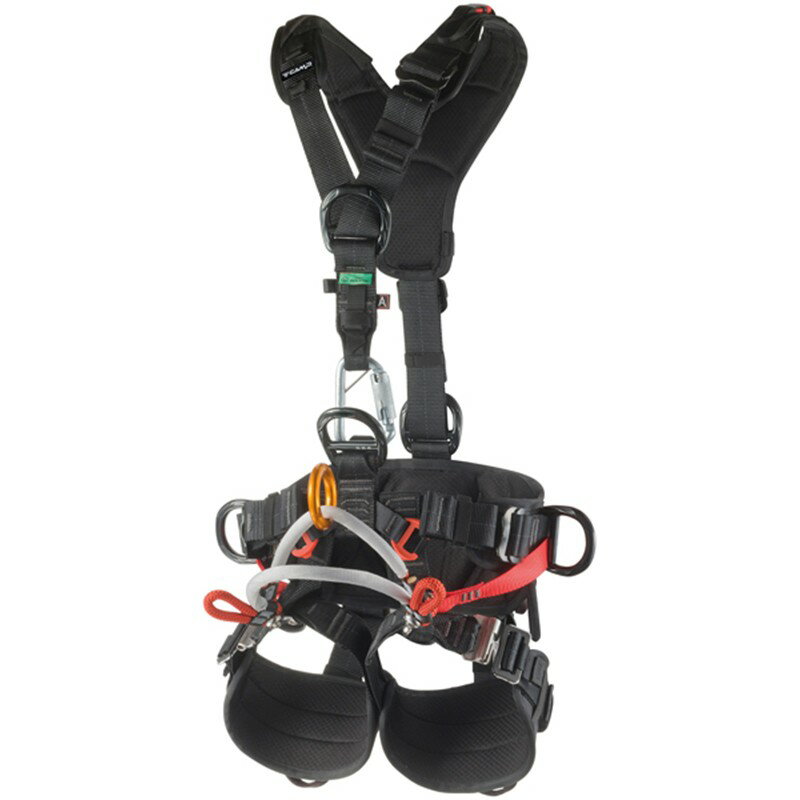 CAMP Tree Access XT - Size:L-XXL Tree Access ANSI STサドルのすべての機能を備え、多くの規格認証を受けた墜落制止用器具フルハーネス。 Tree Access ANSI XTは、SRT操作に最大の効率とパフォーマンスを求め、バケットや昇降プラットフォームでの作業に墜落制止用器具を必要とする作業者に最適なハーネスです。 頑丈な構造は、欧州のCE EN、ANSI、およびASTM規格に適合しています。 ハーネスは、効率的な編成、作業、およびワークポジショニングのための下記の接続が可能です。 ■特長 ・管状のウェビングで補強されたロープで作られた2つの可動アタッチメントブリッジ ・下部ブリッジの端にあるサイドループと上部ブリッジのアルミニウム合金リング ・腹部の二重アタッチメントポイント、1つの金属と1つのテキスタイル ・ベルトの2つのサイドリング ・KILOギアカラビナ用の多数のギアループとスロット ・完全装備のチェストハーネス ・フォールインジケーター付きの胸部および背部の墜落制止用アタッチメントポイント ・TurbokneeSystemアセンダー専用のアタッチメントポイント ・取り外し可能な回転防止ピン付きの3アクションロックカラビナ ・墜落制止用ランヤードのパーキングポジション 下記の特長により比類のない快適さを実現しています ・ウェストベルトへの可動ブリッジの調整可能な接続により、作業者はサスペンションの位置を調整できます ・箇所によって厚みを変えた人間工学に基づいたパッド ・レッグループに目立たない特許取得済みのSTS ANSIバックル ・人間工学に基づいたショルダーパッド ■仕様 ・サイズ S-L　／ウエスト：80-120cm　レッグ：50-65cm L-XXL／ウエスト：90-135cm　レッグ：60-75cm ・重量 S-L　 ：3230g L-XXL ：3350g ・規格 CE：EN358、EN361、EN813 ansi：Z359.11、Z133:2017
