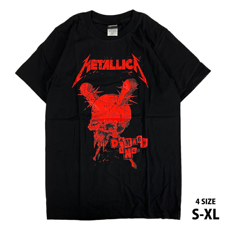 Metallica T-shirt メタリカ Tシャツ 半袖 Damage Inc. ダメージインク メンズ レディース ロックTシャツ バンドTシャツ ブラック 黒 春 夏 秋 服 物 おしゃれ かっこいい ヘヴィメタル スラッシュ メタル スピード 大きいサイズ アメカジ ロック バンド ファッション