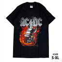 AC/DC エーシーディーシー ACDC Tシャツ 半袖 Back in Black ロックTシャツ バンドTシャツ メンズ レディース ブラック 黒 春 夏 ...