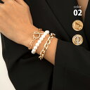 チェーンパールブレスレット パール 3点セット レディース アクセサリー ゴールド シルバー フリー [ゴールドアクセサリー シルバーアクセサリー チェーンブレ...