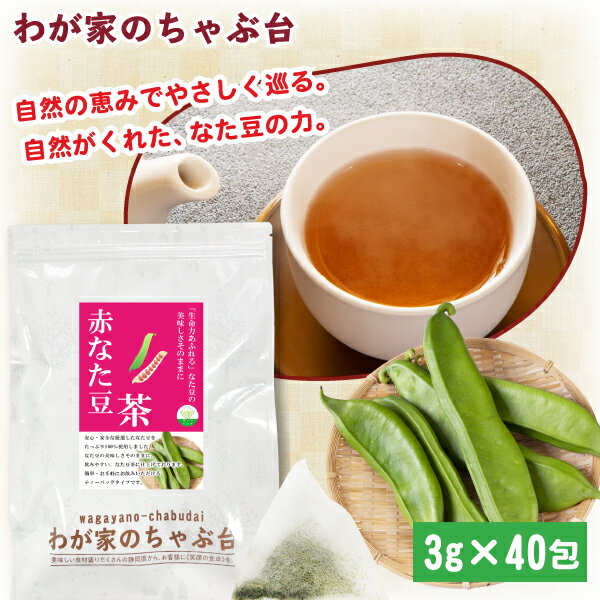 赤なた豆茶 3g×40P | わが家のちゃぶ台 送料無料 なたまめ なたまめ茶 ティーバッグ 刀豆 なたまめちゃ 健康茶 ノンカフェイン メール便 1000円 ポッキリ 赤ナタマメ茶 赤なたちゃ 副鼻腔炎 口臭 ティーパック 美容茶 マイボトル ギフト 煮出し 美容 あかなた