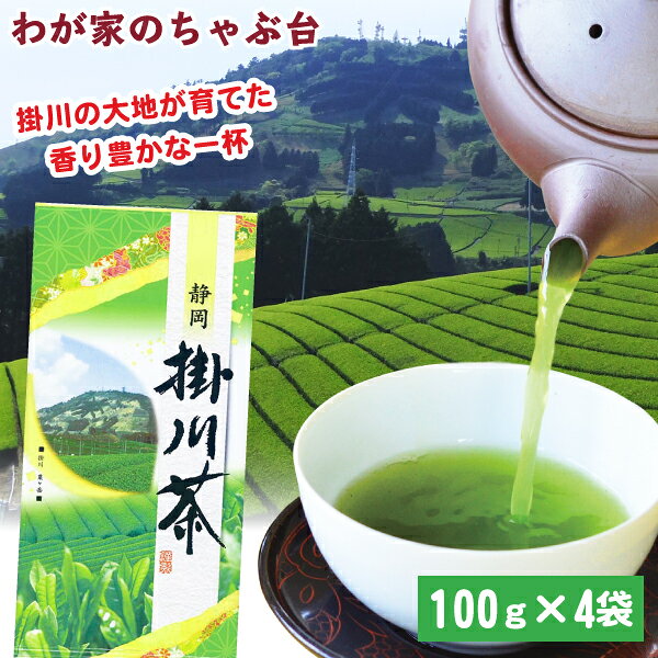 銘茶 掛川茶 100g×4本 | わが家のちゃぶ台 送料無料 お茶 緑茶 煎茶 茶 茶葉 お茶葉 静岡 掛川 国産 深蒸し 深むし …