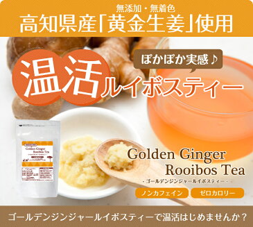 ルイボスティー【ゴールデンジンジャールイボスティー/ノンカフェイン/ルイボスティ/ルイボス茶/ルイボス/ティーライフ/黄金生姜/国産生姜/しょうが/ジンジャーパウダー/ジンジャー粉末/送料無料/10P03Dec16】