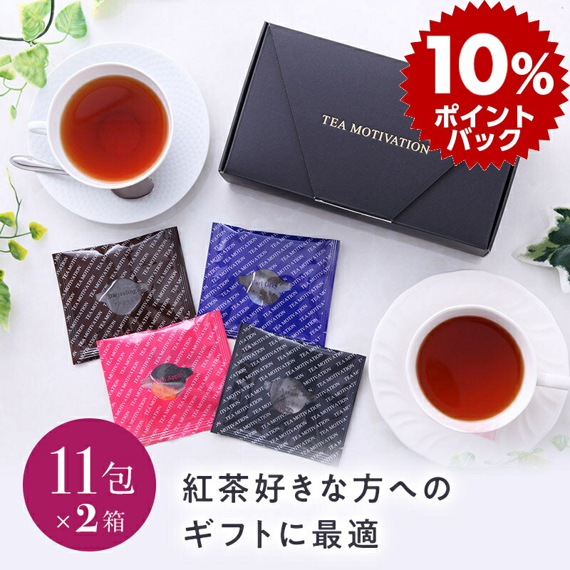【 10%ポイントバック 】【 送料無料 】紅茶ギフトセット TeaMotivation（22個入り）アソートセット【 紅茶 ティーバッグ ギフト バレンタイン ホワイトデー 2021 プレゼント おしゃれ かわいい 甘いものが苦手 お茶 高級 健康 詰め合わせ 贈答 職場 茶葉 ご挨拶 】