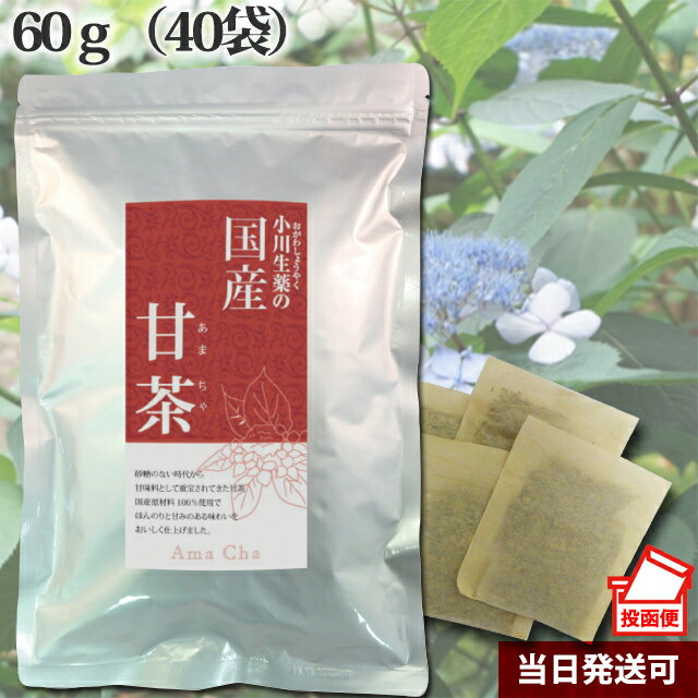【ポスト投函便送料無料】 小川生薬 国産甘茶 1.5g×40袋 無漂白ティーバッグのサムネイル