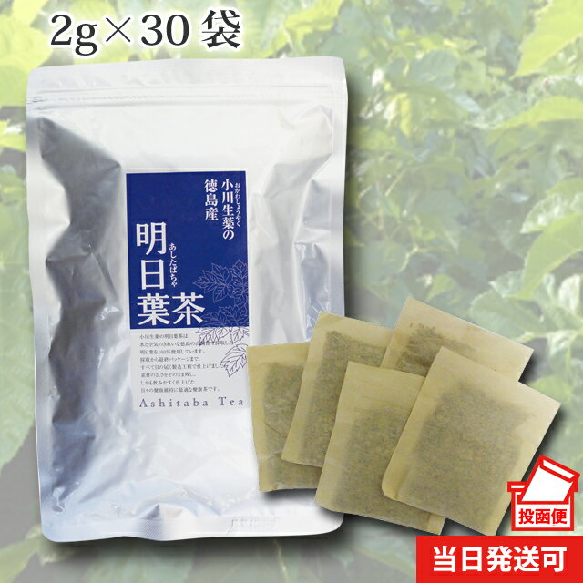 【ポスト投函便送料無料】 小川生薬 徳島産明日葉茶 国産(徳島産) 2g×30袋 無漂白ティーバッグ