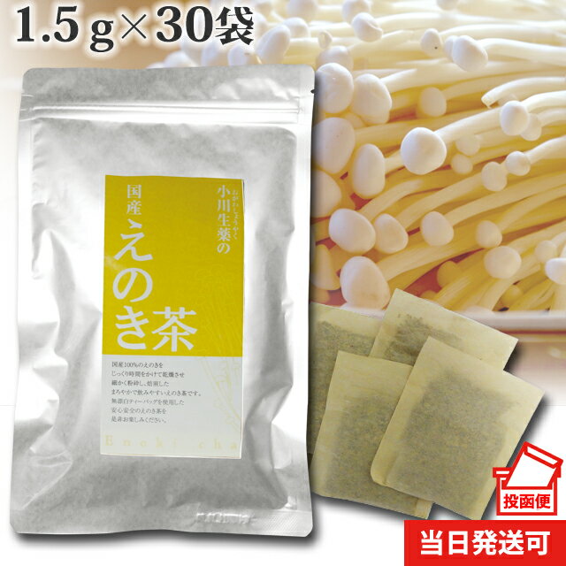 【ポスト投函便送料無料】 小川生薬 国産えのき茶 国産 1.5g×30袋 無漂白ティーバッグ