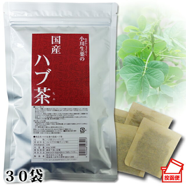 国産ハブ茶 2g×30袋小川生薬【国産】【はぶ茶】【決明子（ケツメイシ）】ポスト投函便 送料無料