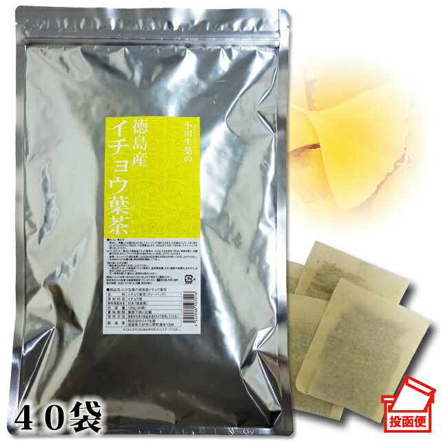 小川生薬 徳島産イチョウ葉茶120g 40袋 【いちょう葉茶】いちょう茶/イチョウ茶ポスト投函便 送料無料