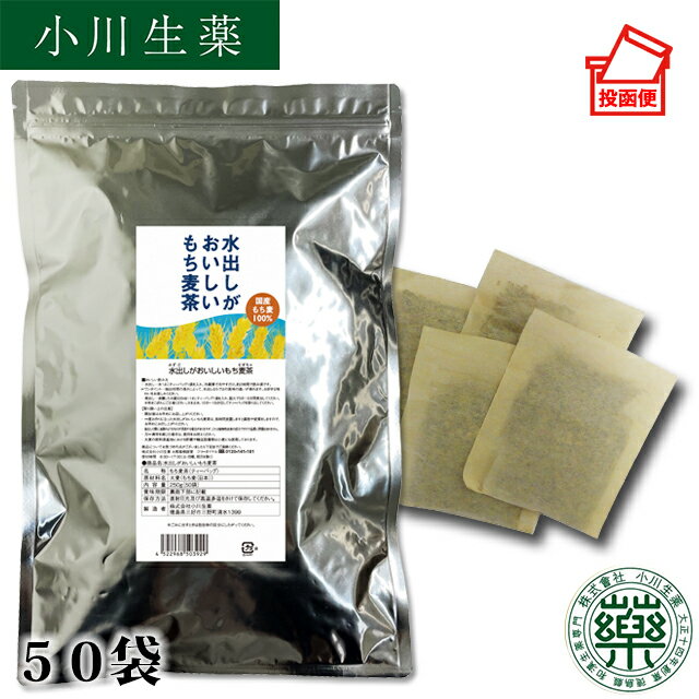 250g（5g×50袋）小川生薬 水出しがおいしいもち麦茶【国産】【もち麦茶】ポスト投函便 送料無料