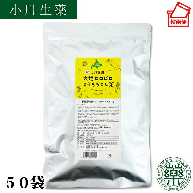 【コーン茶】【国産】【500mlペットボトル50本分 1本約28円】小川生薬 北海道大地ヒロビロとうもろこし茶 250g（50袋）【とうきび茶】【水出し】【ノンカフェイン】ポスト投函便 送料無料