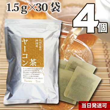 【送料無料】 小川生薬 四国産ヤーコン茶 国産(四国産) 1.5g×30袋 無漂白ティーバッグ 4個セット