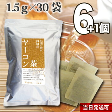 【送料無料】 小川生薬 四国産ヤーコン茶 国産(四国産) 1.5g×30袋 無漂白ティーバッグ 6個セットさらにもう1個プレゼント