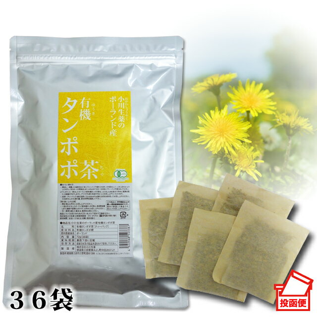 小川生薬 ポーランド産 有機タンポポ茶 2g×36袋(72g) ティーバッグ 無漂白