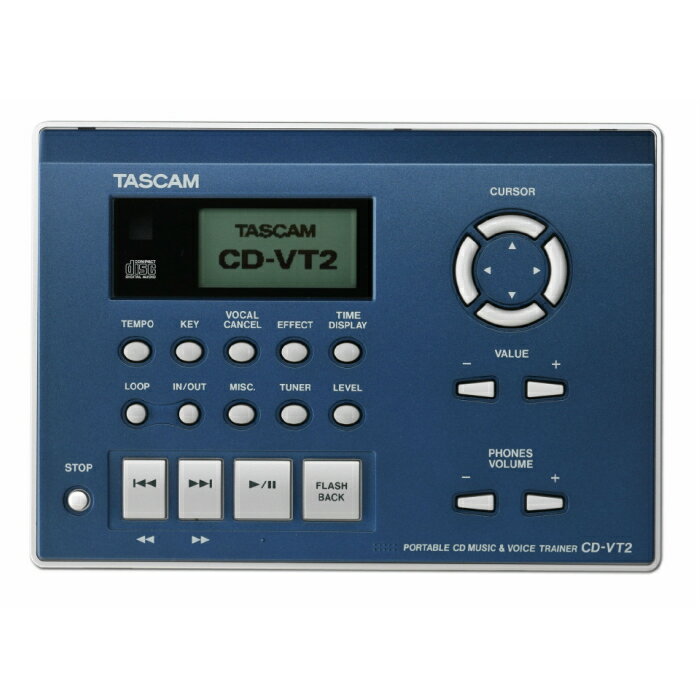 TASCAM(タスカム) CD-VT2 ボーカル練習 CDプレーヤー 小型 コンパクト ポータブル キーチェンジ スピード・テンポチェンジ ボーカルキャンセル マイナスワン カラオケ練習おすすめ