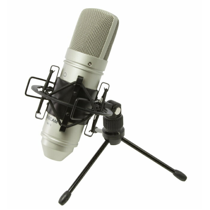 TASCAM(タスカム) TM-80 シルバー コンデンサーマイク 単一指向性 48Vファントム電源 高音質 XLRマイクケーブル・サスペンション・卓上スタンド付属 Youtube ボーカル 楽器 配信 画像2