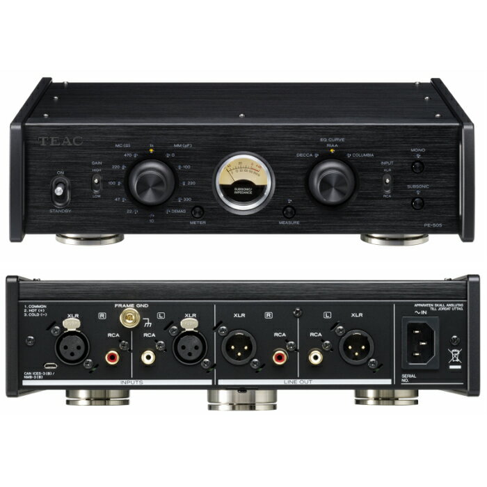 TEAC(ティアック) PE-505-B（ブラック）MC/MM対応フォノイコライザーアンプ
