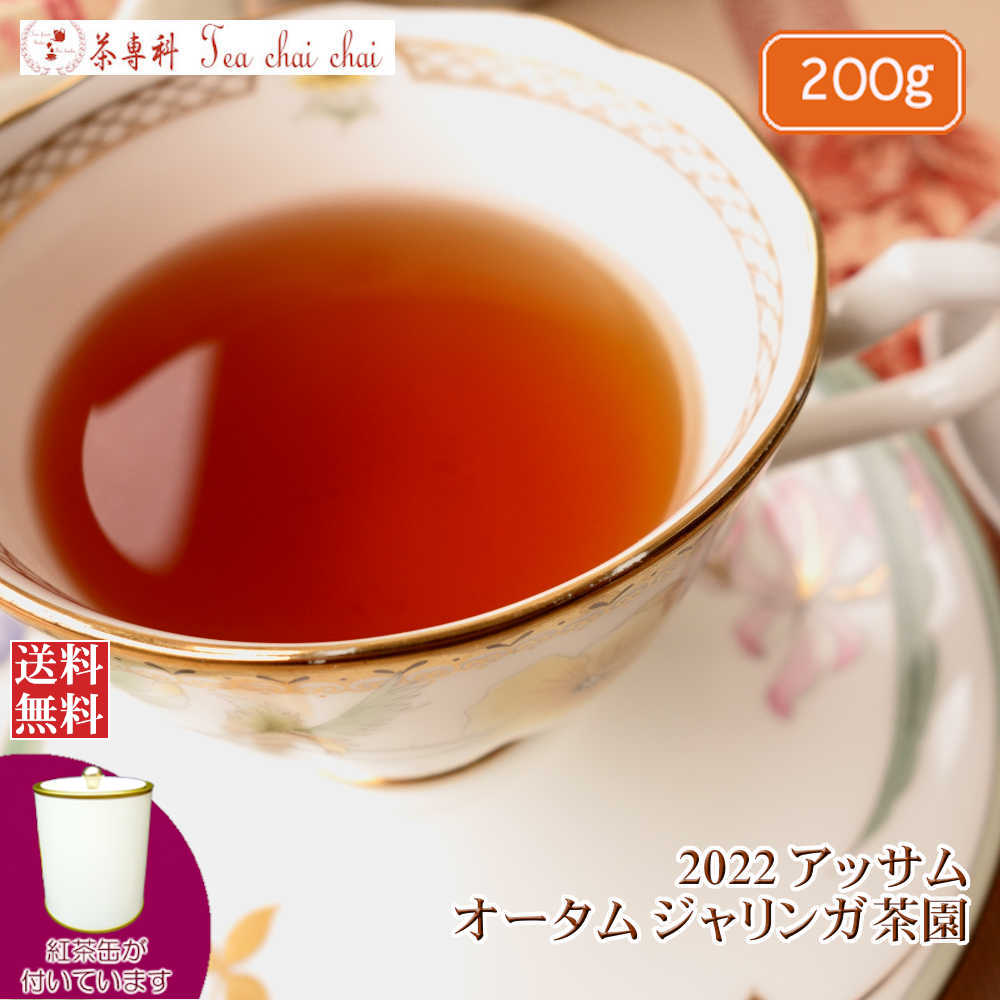 紅茶 茶葉 アッサム 茶缶付 ジャリンガ茶園 オータム STGFOP 1 ORGANIC O298/2022 200g【送料無料】 アッサムティー 紅茶専門店