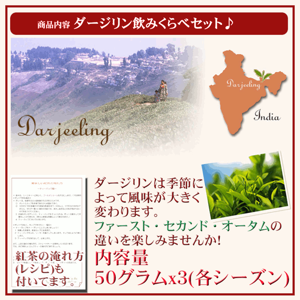 紅茶茶葉セットダージリン飲みくらべセット♪【送料無料】