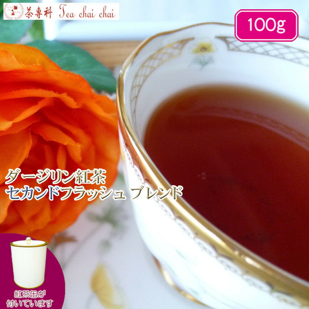 紅茶 茶葉 ダージリン 茶缶付 ダージリン紅茶 セカンドフラッシュ ブレンド 茶葉 100g【送料無料】