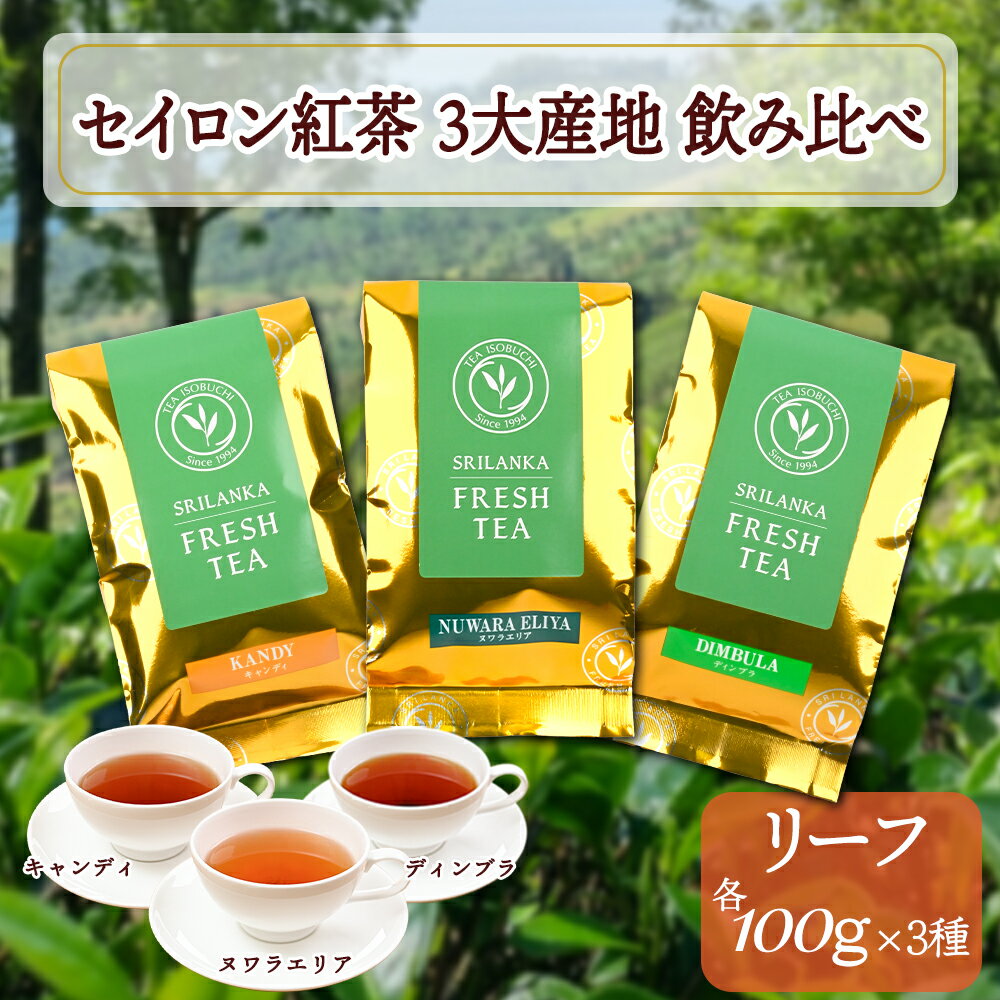 セイロン紅茶 飲み比べ 3種セット 100g×3 ディンブラ ヌワラエリア キャンディ リーフティー 茶葉 スリランカ紅茶 高級 ミルクティー アイスティー 紅茶専門店 ギフト【当店通常価格4,850円】