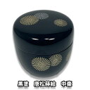 茶道具 薄茶器 黒塗 唐松蒔絵 プラスチック中棗