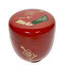 茶道具 薄茶器 朱塗 千代結び蒔絵 プラスチック中棗 紙箱入り