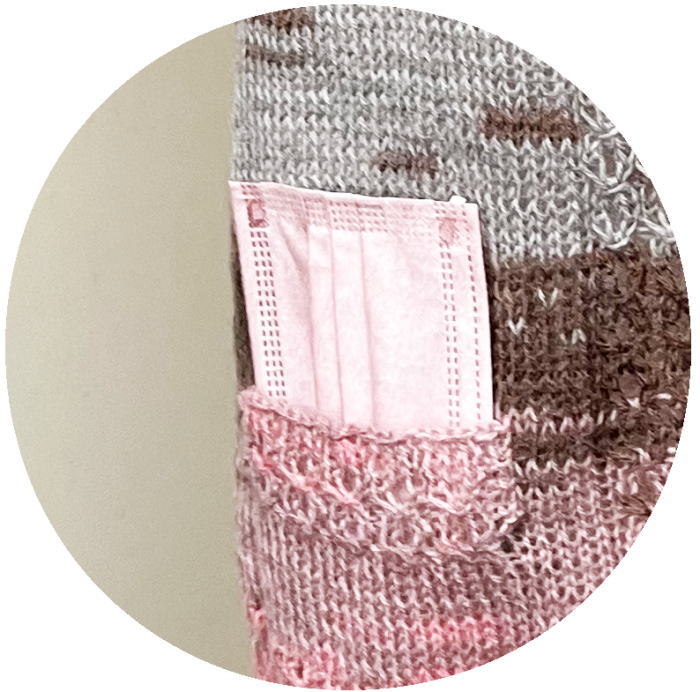 ●編み針セット●アンゴラゴールドバティックで編むポケット付きのミニショール 手編みキット 毛糸 無料編み図 編みものキット マフラー