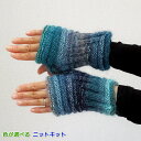 ドミナで編む迷路のような模様がおもしろい指なし手袋 手編みキット ダイヤモンド毛糸 無料編み図 編みものキット ニットキット