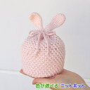 ●編み針セット●ポームベビーカラーで編むうさぎの巾着 バッグ 小物入れ 手編みキット ハマナカ 無料編み図 編みものキット