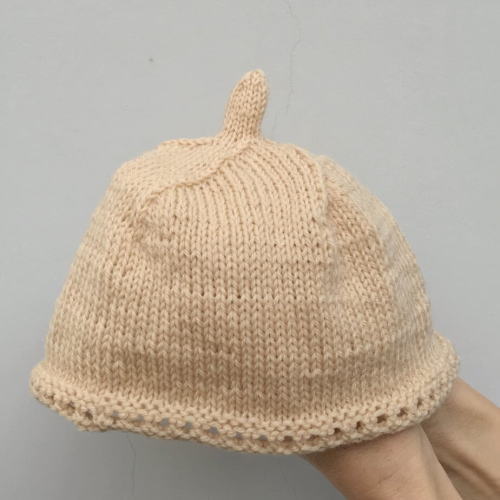 ●編み針セット●ねんねで編むベビー用とんがり帽子 手編みキット ハマナカ 赤ちゃん 編み図 編みものキット