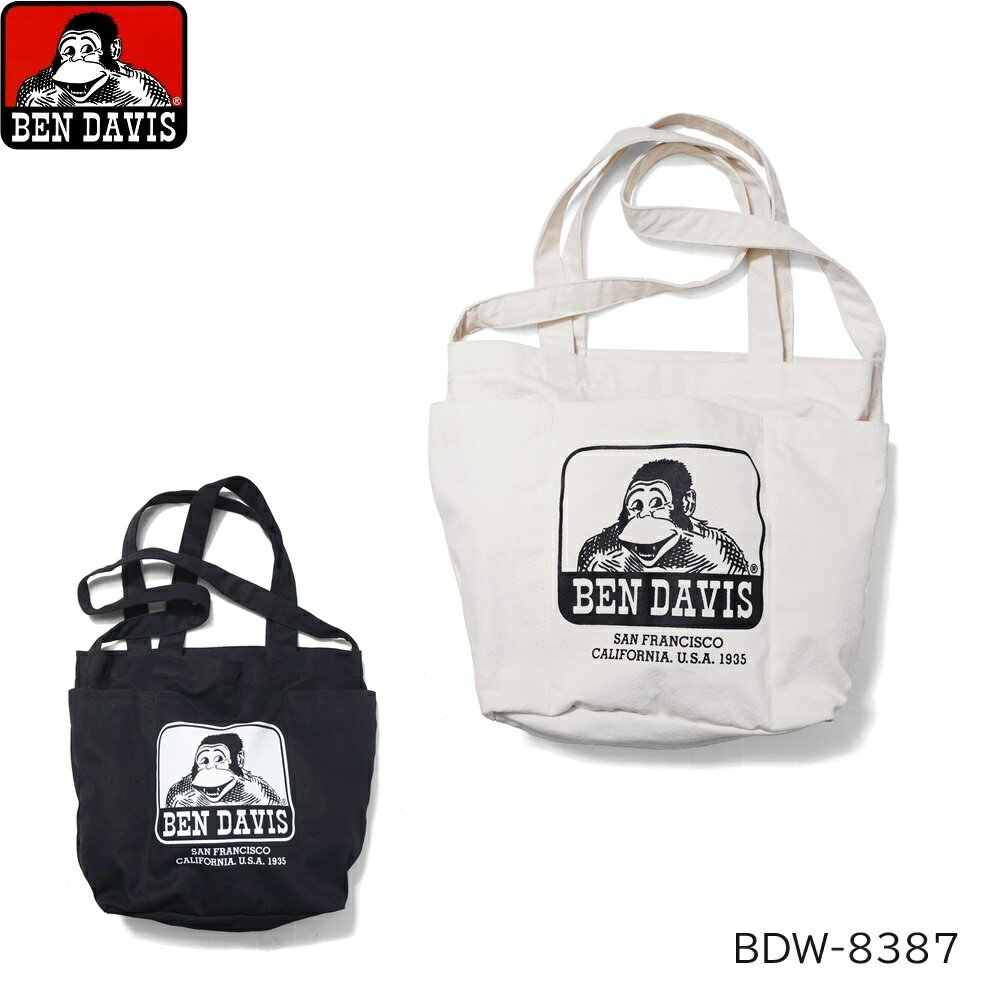 樂天商城 - BEN DAVIS ベンデイビス 2WAY ラージ トートバッグ ショルダーバッグ 大容量 綿 コットン メンズ レディース 肩がけ 斜めがけ 手提げ BDW-8387