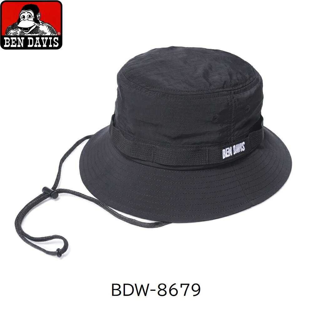 BEN DAVIS ベンデイビス キャンプハット 帽子 UVカット メンズ レディース ナイロン 帽子 メンズ レディース あご紐 ドローコード 紫外線カット BDW-8679