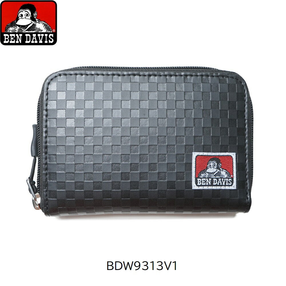 BEN DAVIS ベンデイビス 二つ折り財布 型押し ラウンドファスナー コンパクト 合成皮革 メンズ レディース 合皮 フェイクレザー BDW-9313V1のサムネイル