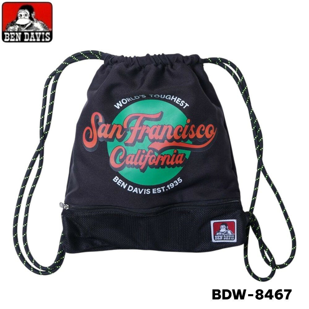 BEN DAVIS ベンデイビス ナップサック 黒 レディース メンズ PRINT GRAPHIC NAP SACK BDW-8467