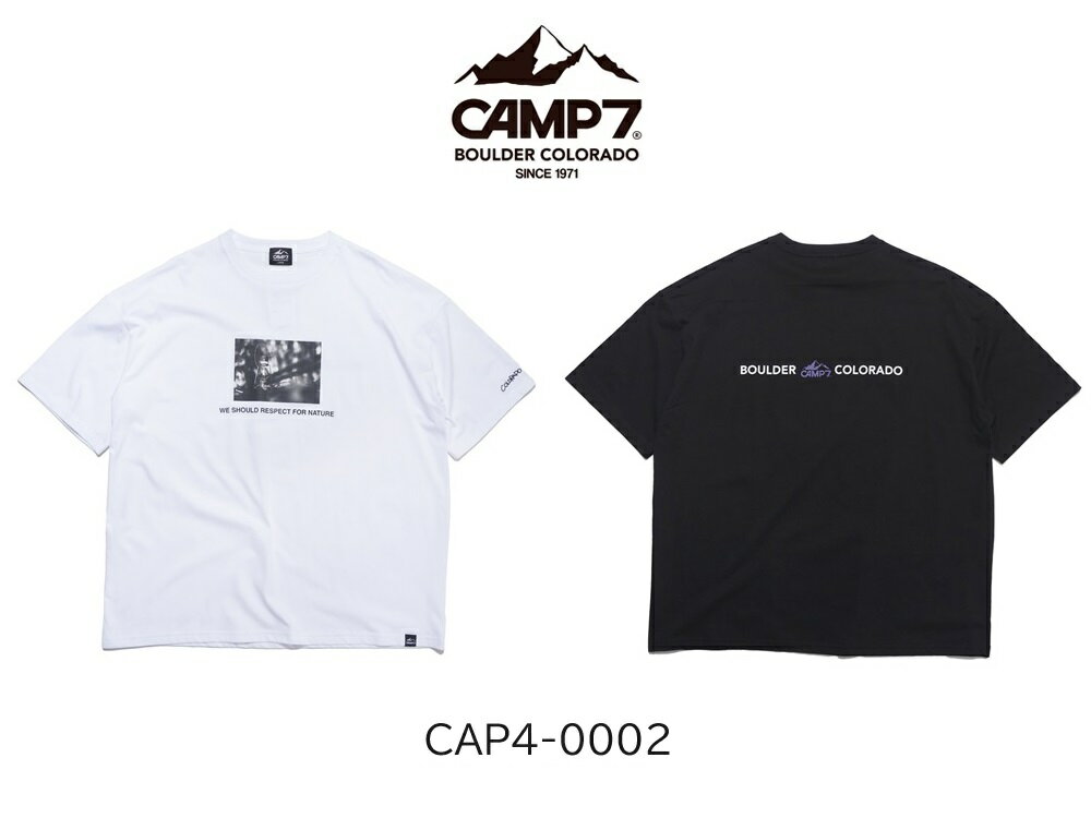 CAMP7 キャンプセブン プリントTシャツ 半袖 メンズ 抗菌防臭 リサイクルコットン クルーネック CAP4-0002のサムネイル
