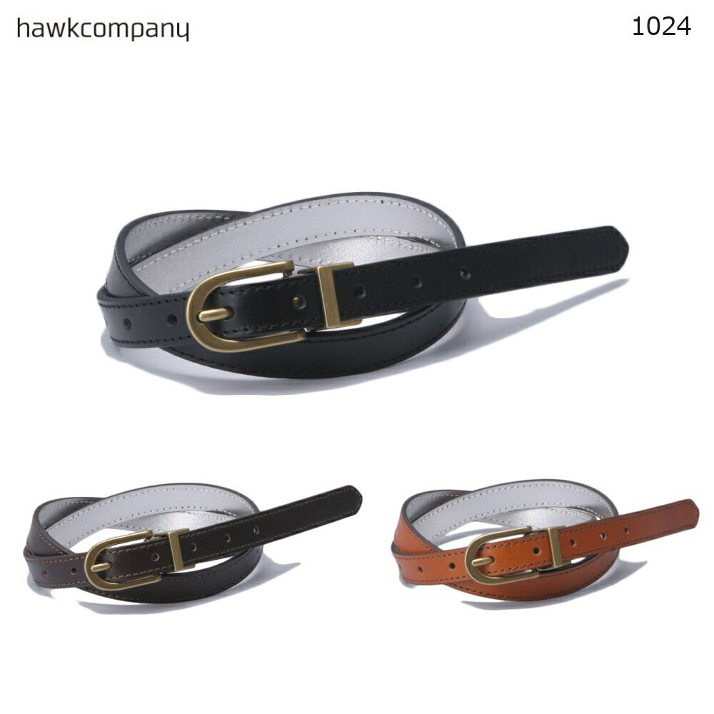 ホークカンパニー Hawk Company ホークカンパニー 20mm リバーシブル レザーベルト 本革 細み 細い 固定サイズ メンズ レディース FAUCON 1024