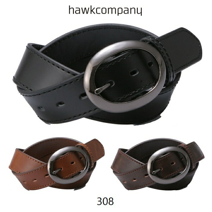 Hawk company ホークカンパニー ベルト カジュアル PVCレザーベルト 40mm 合成皮革 合皮 オーバルバックル メンズ レディース 男女兼用 308