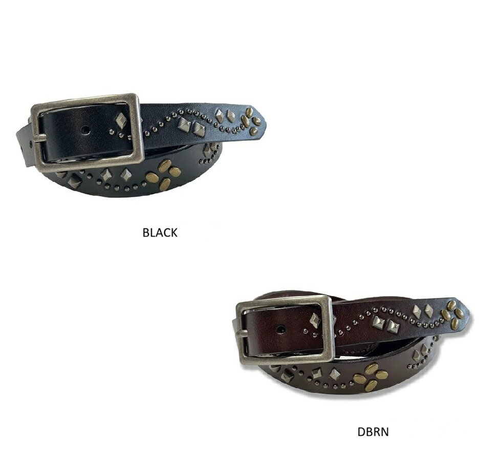 スタッズ ベルト 24mm 本革 レザーベルト 牛革 厚革 メンズ レディース フリーサイズ タチヤ tachiya O0940P...