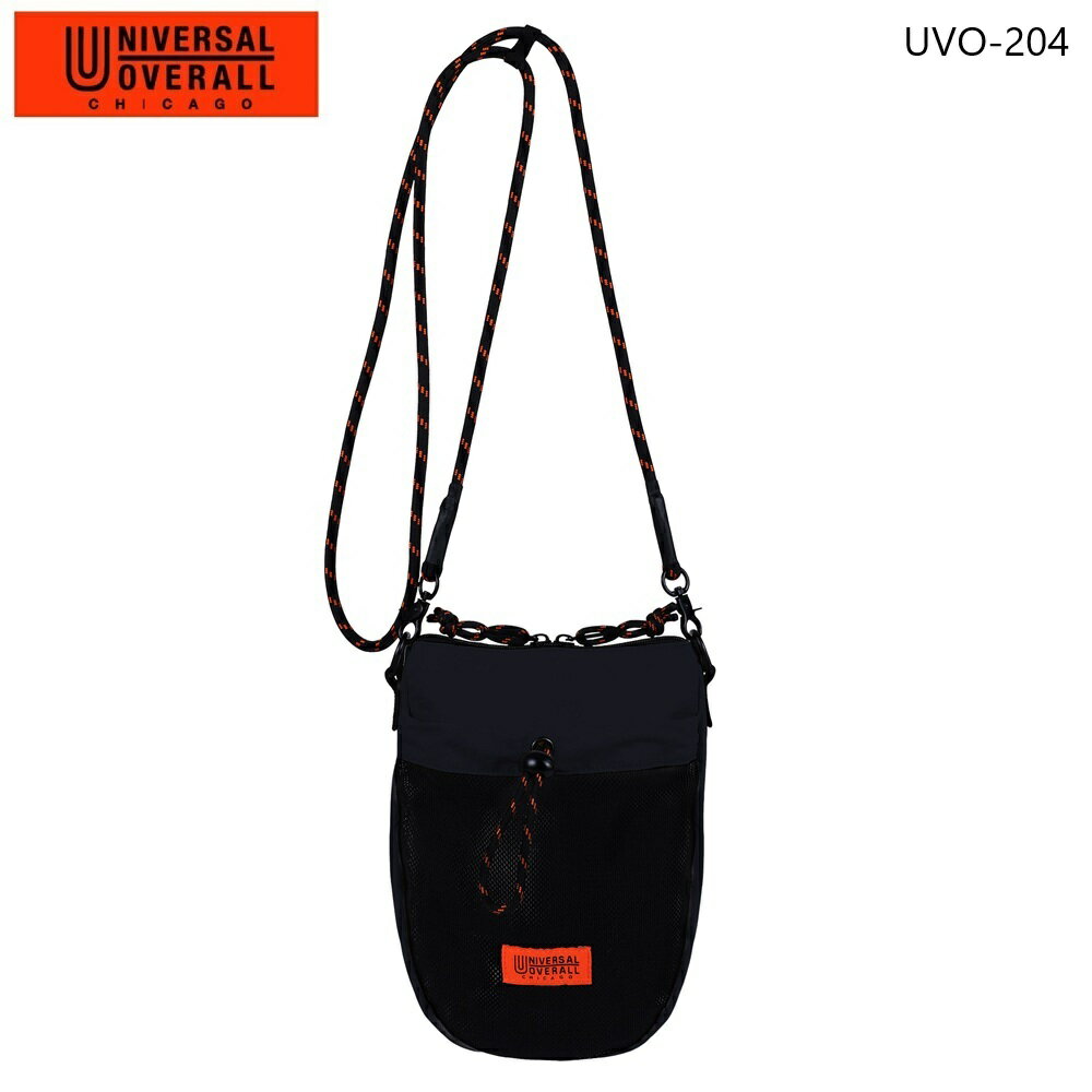 UNIVERSAL OVERALL フロントメッシュ ミニショルダーバッグ 3L 縦型 ナイロン レディース メンズ 斜め..