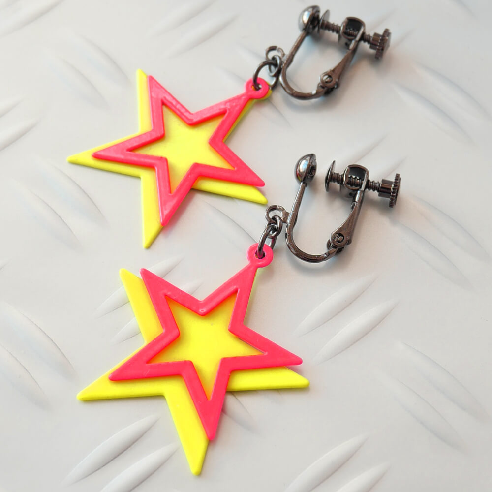 イヤリング スター サイバー ネオンカラー スター 星 蛍光 Y2K