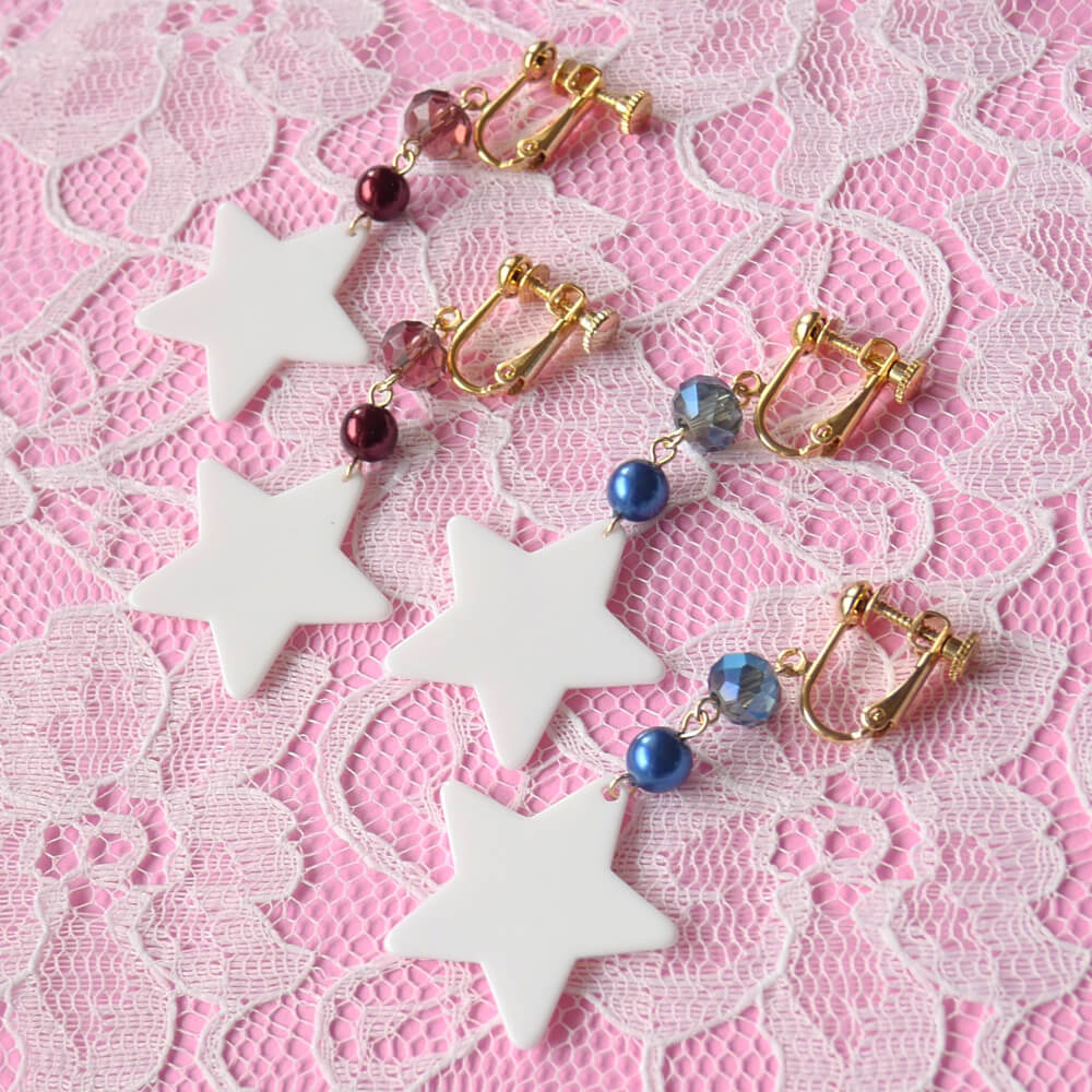 イヤリング スター ホワイト 白 星