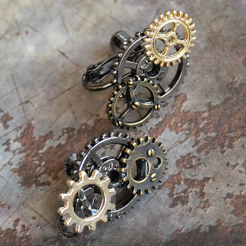 Rakuten - steampunk 歯車 ギア スチームパンク イヤリング ミックスカラー