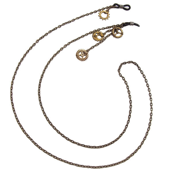 スチームパンク 歯車 3鎖 ギア メタル メガネ チェーン めがね 眼鏡 ゴスロリ