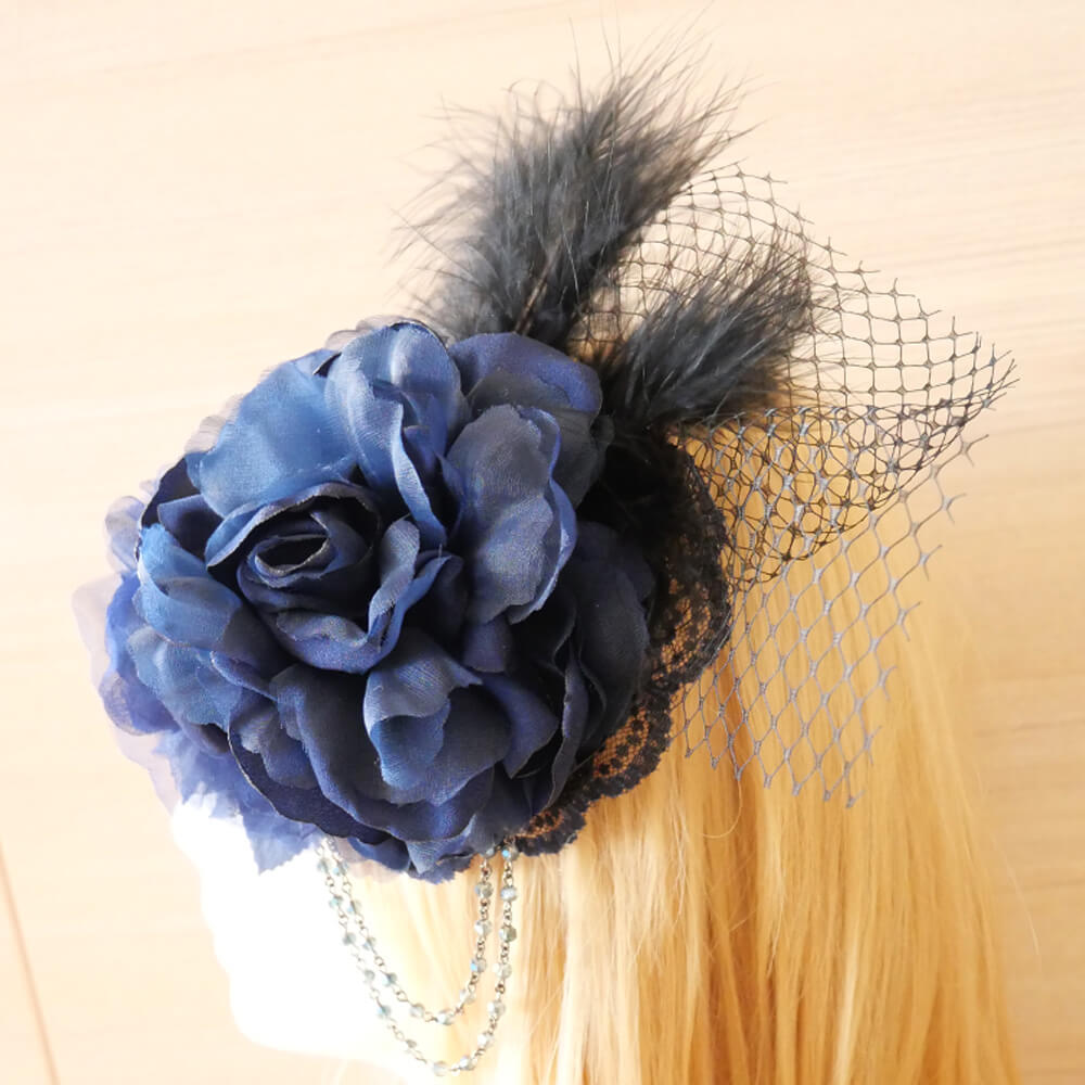 Rakuten - 青薔薇 ヘッドドレス ゴシック ローズ ヘアーアクセサリー 地雷系 ゴスロリ ロリータ