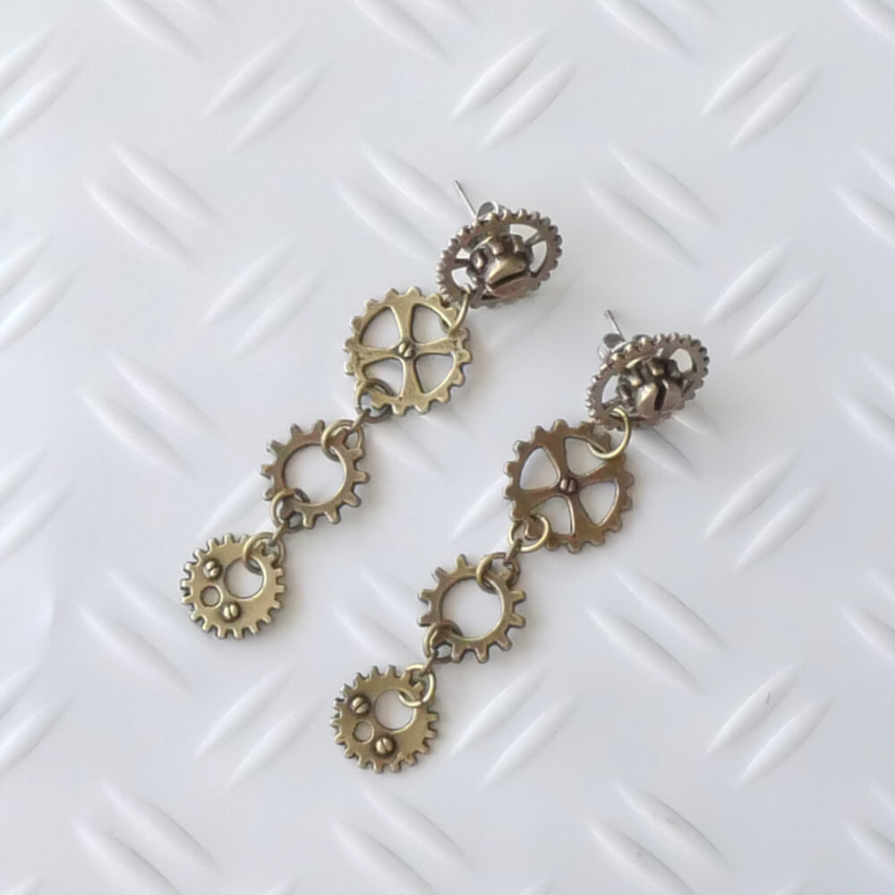 Rakuten - 【steampunk】歯車　ギア スチームパンク ピアス