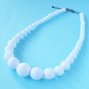 サマー ホワイト ボール 白 玉 ネックレス グラデーション 夏 アクリル プラスチック 樹脂