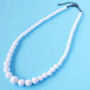 サマー ホワイト ボール 白 玉 ネックレス グラデーション 夏 アクリル 樹脂 スリム(4)
