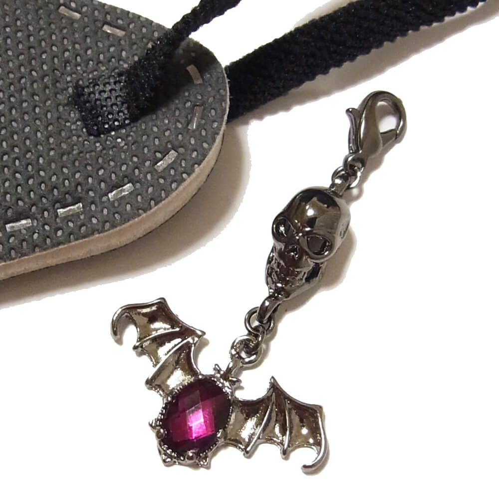 マスクチャーム ハロウィン ドクロ ミラーコウモリ 髑髏 蝙蝠 ゴスロリ ゴシック