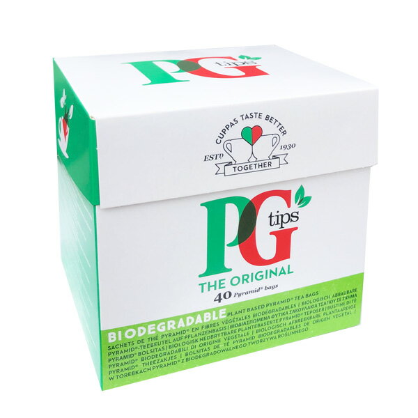 PG Tips ピージーティップス オリジナル ピラミッド型　ティーバッグ　40袋入　英国、パーティー　ミルクティー　プレゼント　おみやげ　ギフト